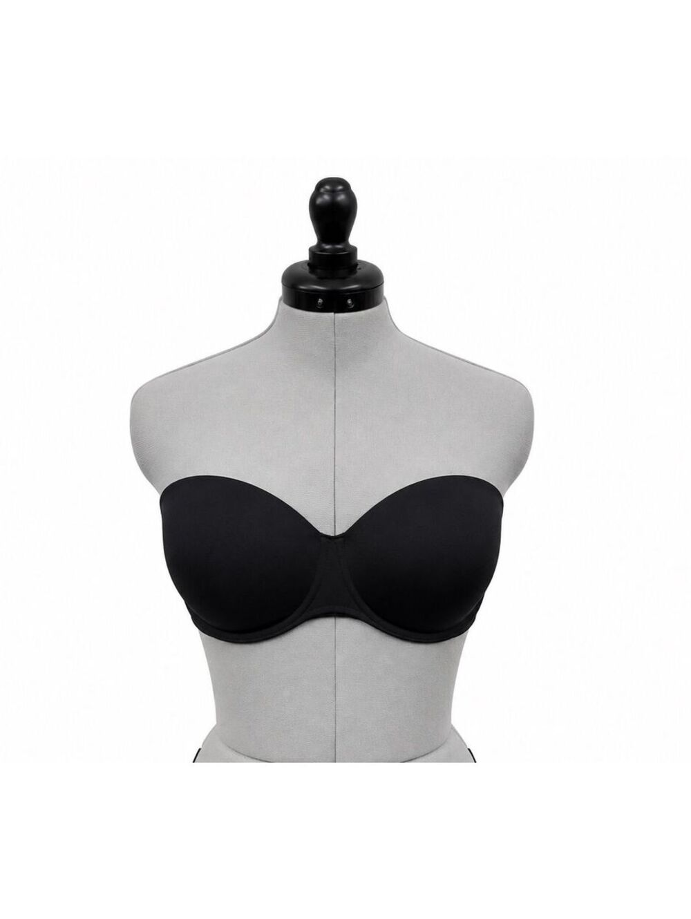 Meleneca Black Strapless Bust Minimizer Unlined Bandeau w/ Underwire (38D)